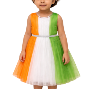 Girls Tricolor Party Wear Frock Dress | Kids Independence Day Special Dress